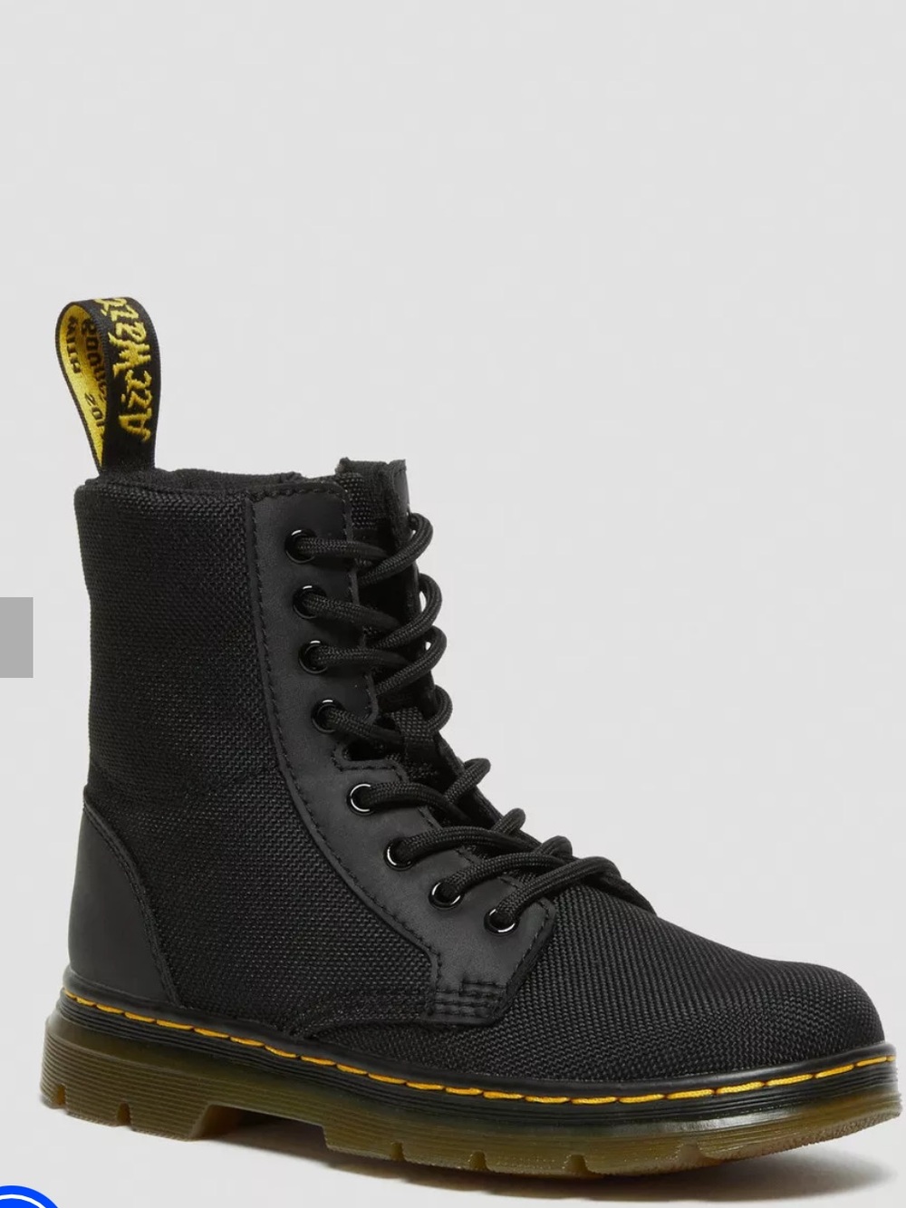 Dr. Martens Black boots lace up junior combs side zip boys youth size 3